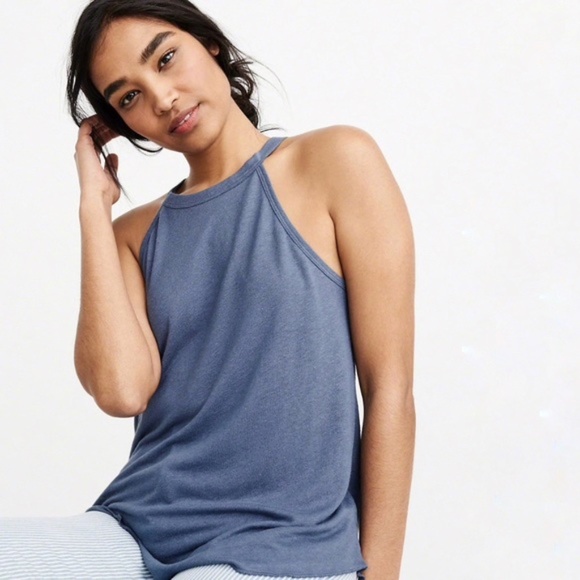 A&F Linen Blend High Neck Tank - Picture 3 of 5